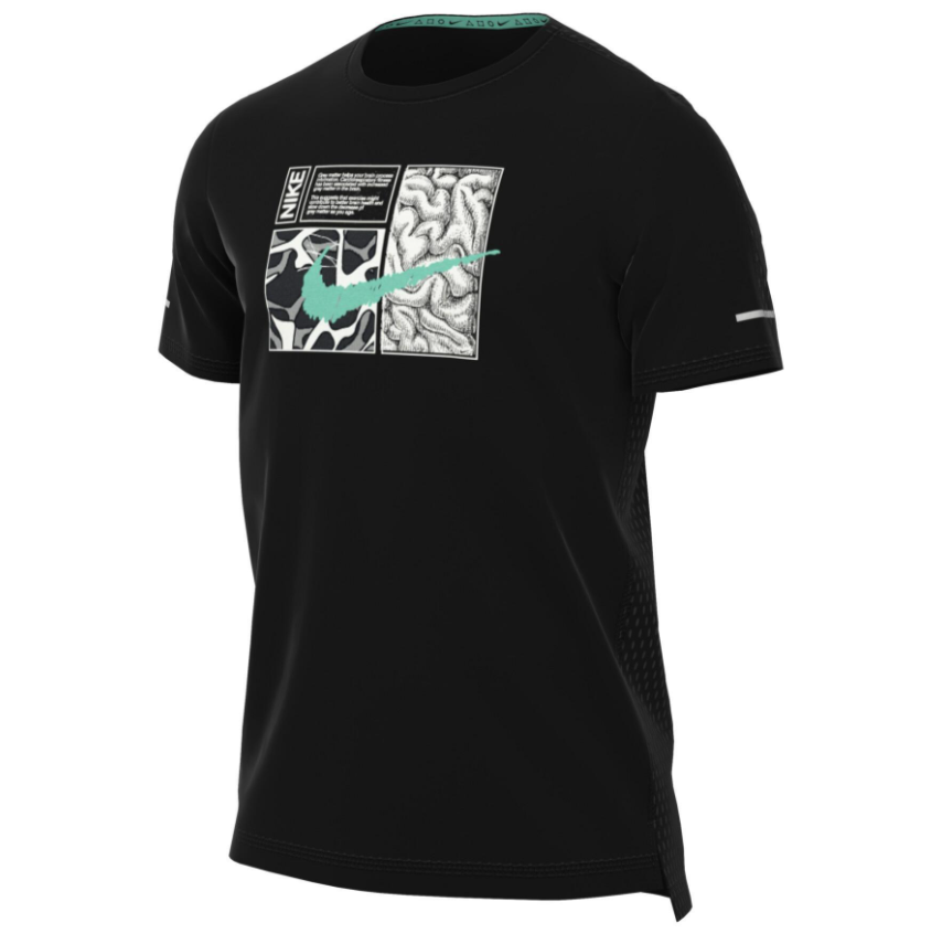 Playera Nike Black Swoosh Green