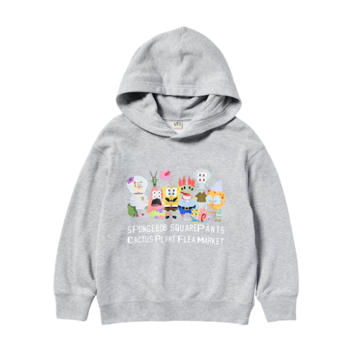 Hoodie Sponge Bob Uniqlo Grey