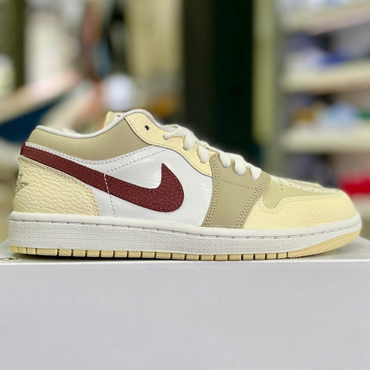 Jordan 1 Low Desert Khaki Red Sepia