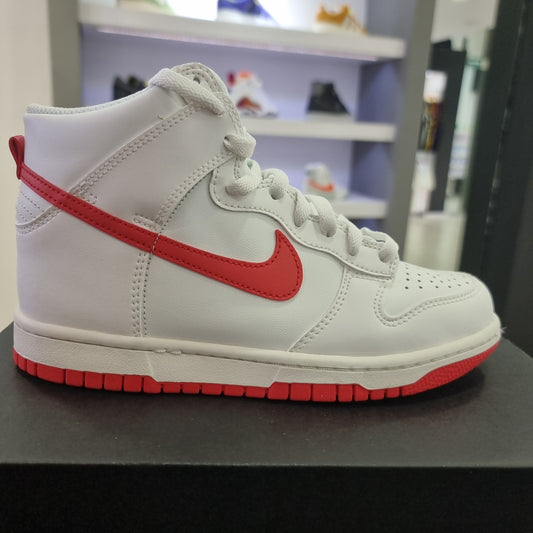 Dunk High White Track Red