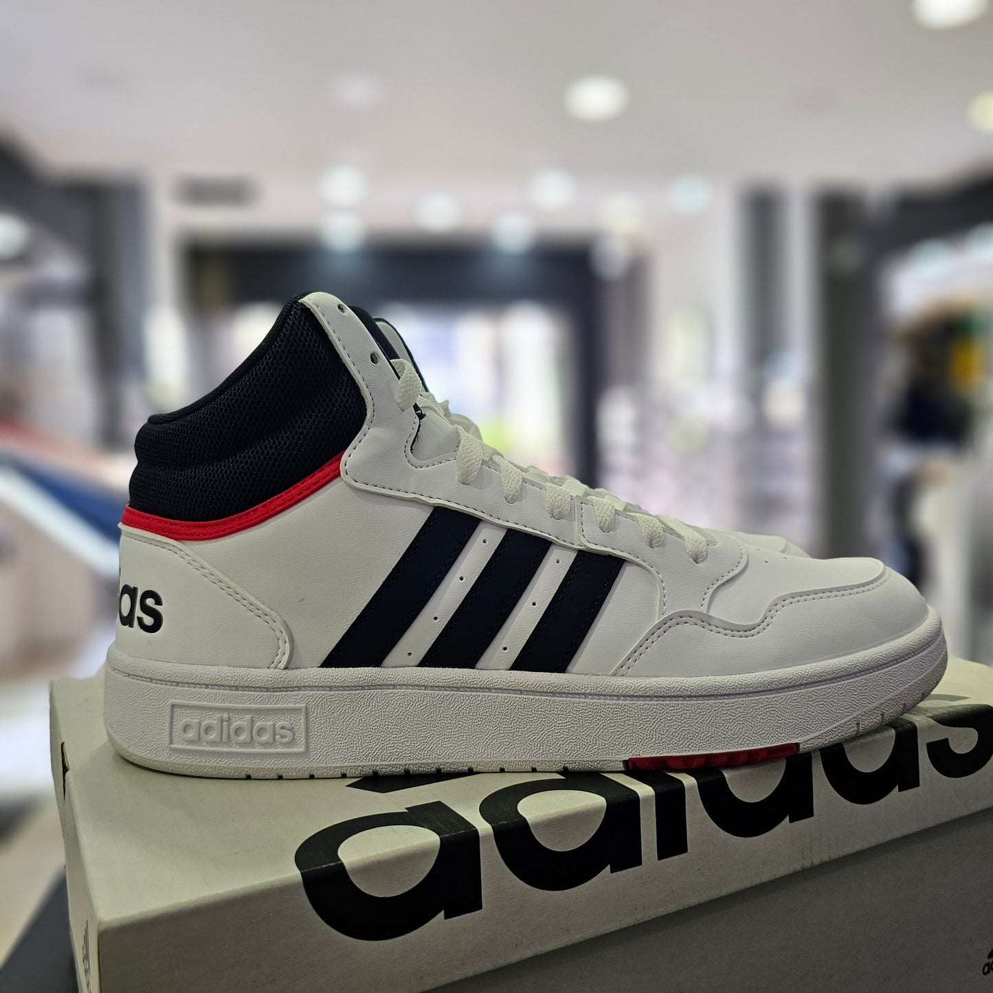 adidas Hoops 3.0 White Navy Red