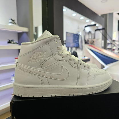 Jordan 1 Mid Triple White