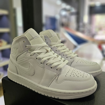 Jordan 1 Mid Triple White