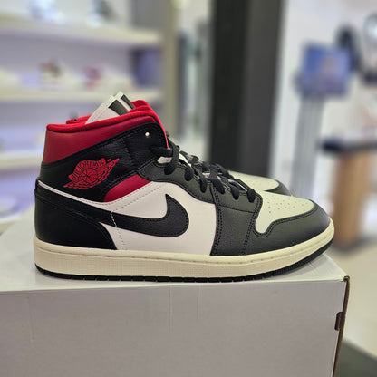 Jordan 1 Mid Black Sail Gym Red