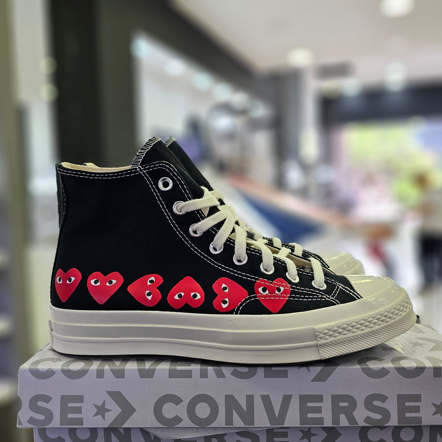 Converse Comme des Garcons PLAY Multi-Heart Black