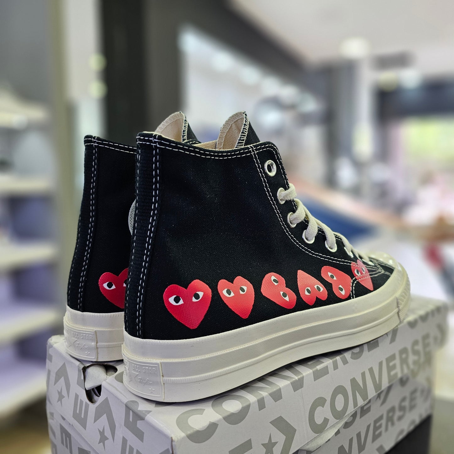 Converse Comme des Garcons PLAY Multi-Heart Black