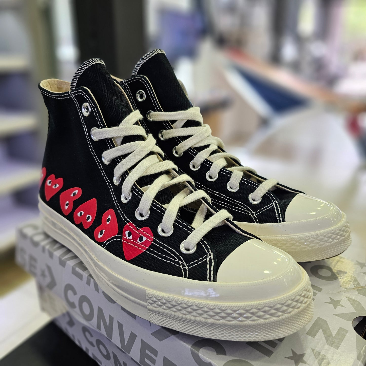 Converse Comme des Garcons PLAY Multi-Heart Black