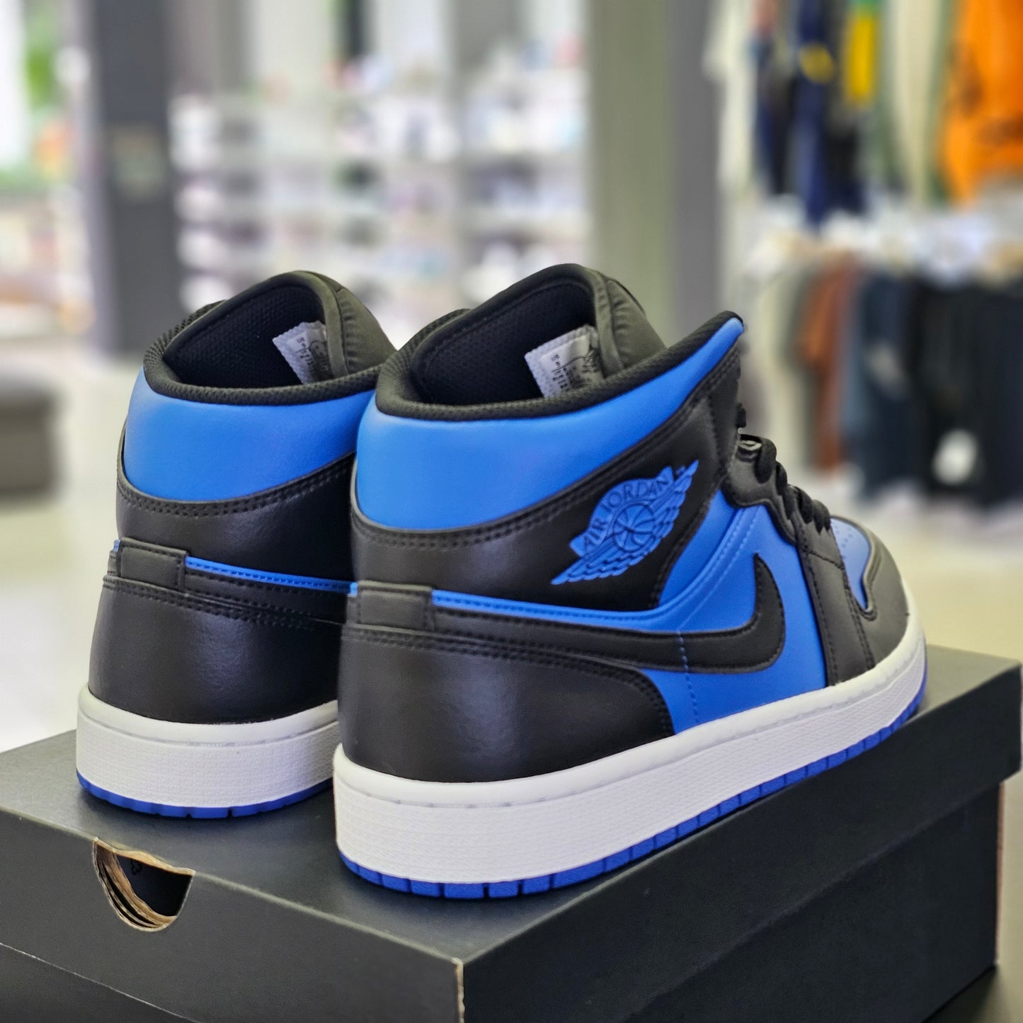 Jordan 1 Mid Black Royal Blue