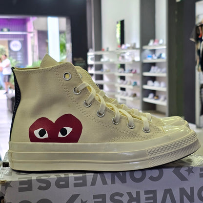 Converse High Comme Des Garcons Play White