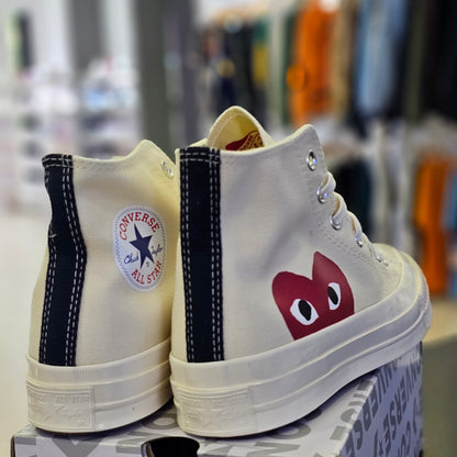 Converse High Comme Des Garcons Play White