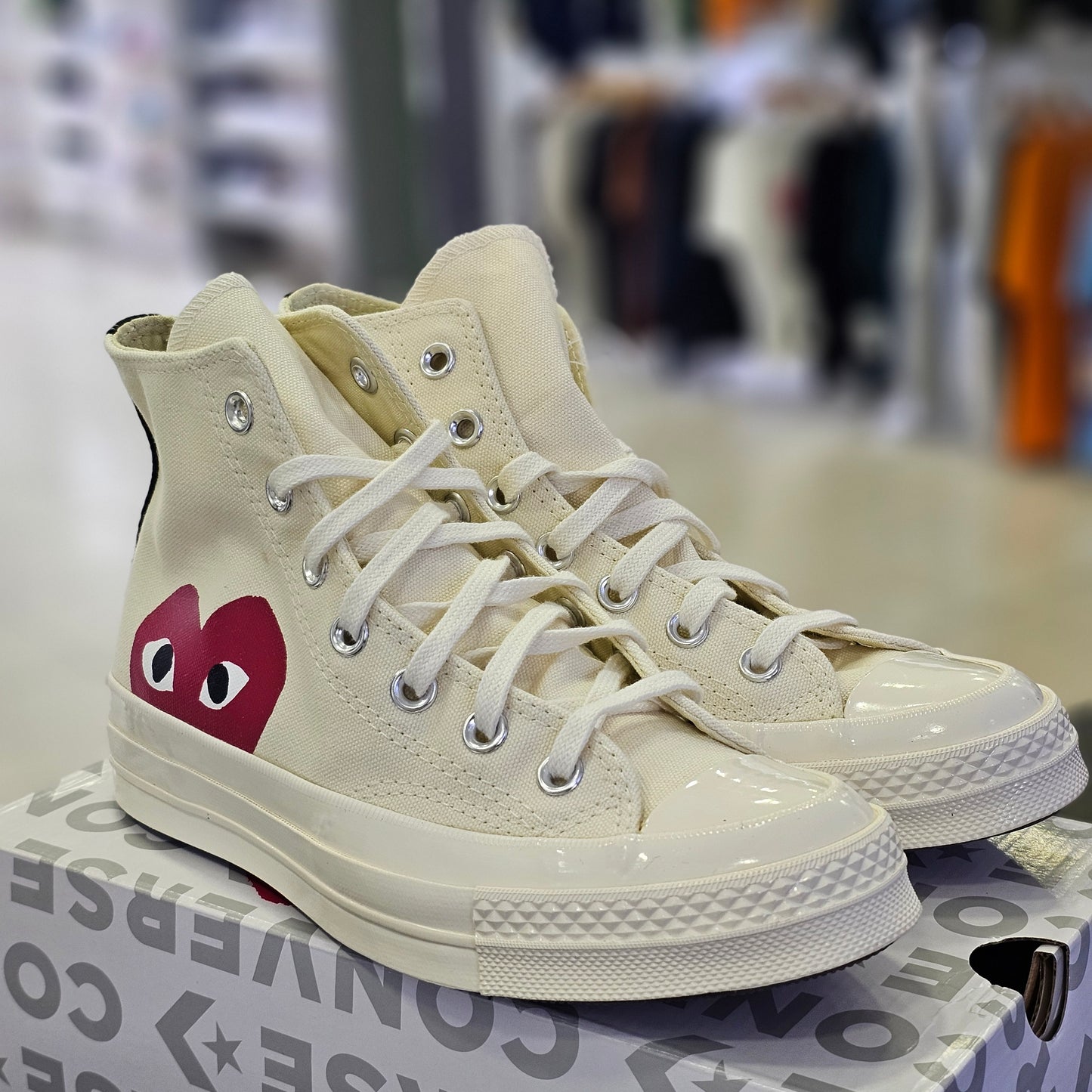 Converse High Comme Des Garcons Play White