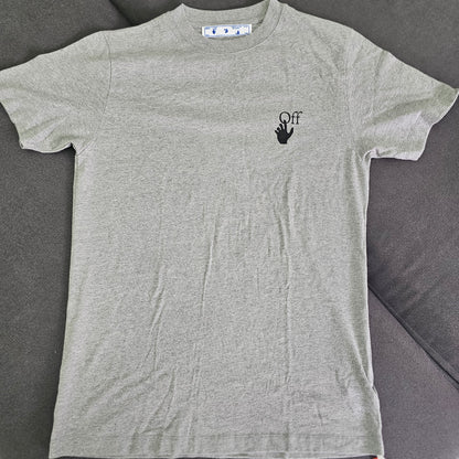 Playera Slim Fit Off White Degrade Arrows Grey Black