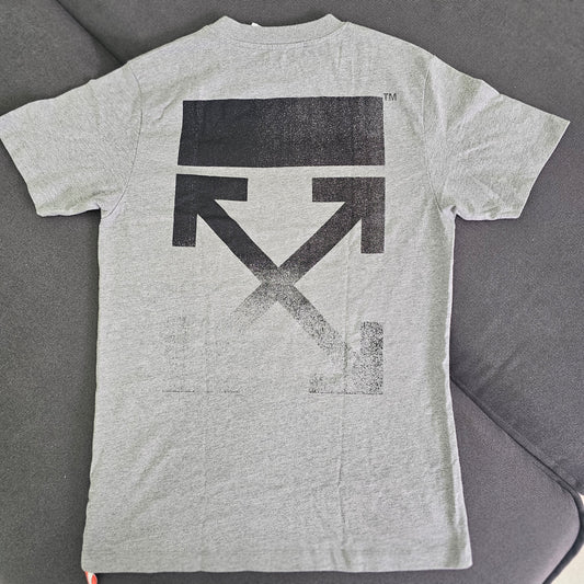 Playera Slim Fit Off White Degrade Arrows Grey Black