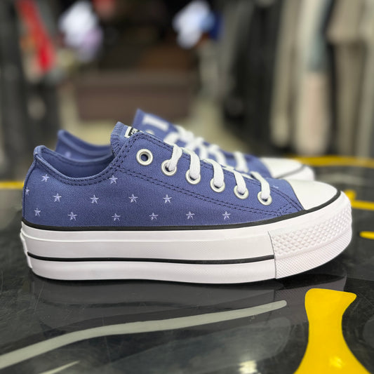 Converse Chuck Taylor All Star Lift Platform Embroidered Stars Blue