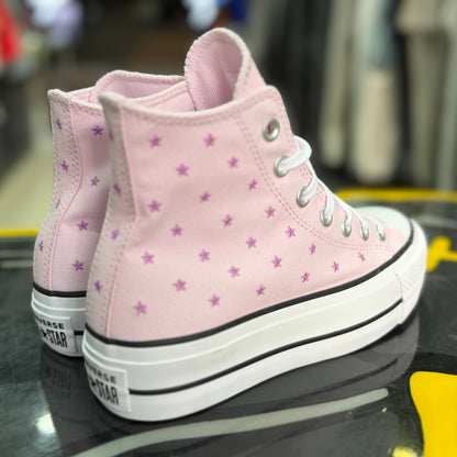 Converse Chuck Taylor All Star Lift Platform Embroidered Stars Pink