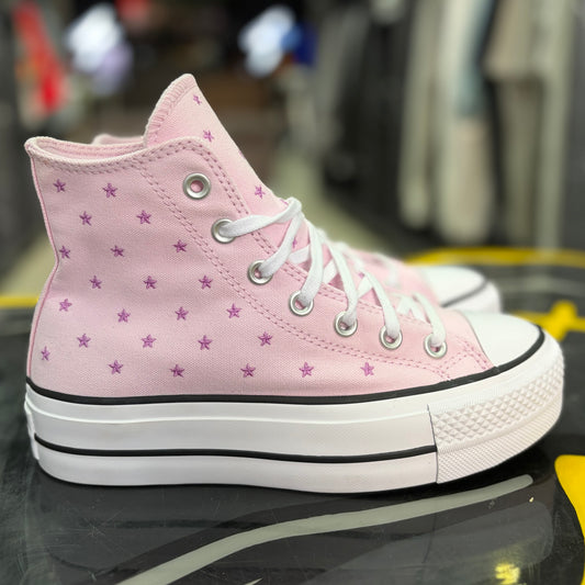 Converse Chuck Taylor All Star Lift Platform Embroidered Stars Pink