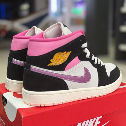 Jordan 1 Mid Black Sail Pinksickle