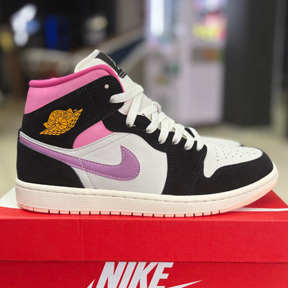 Jordan 1 Mid Black Sail Pinksickle