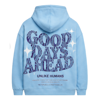 Hoodie Unlike Humans Zebra Days Blue