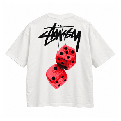 Playera Stusy White Red Dices