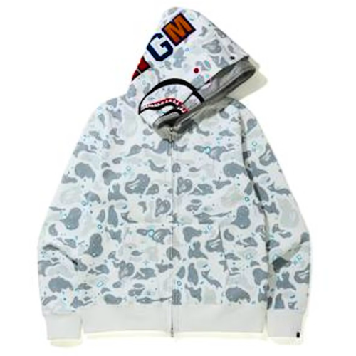 Chamarra Bape Space Camo Shark Full Zip White