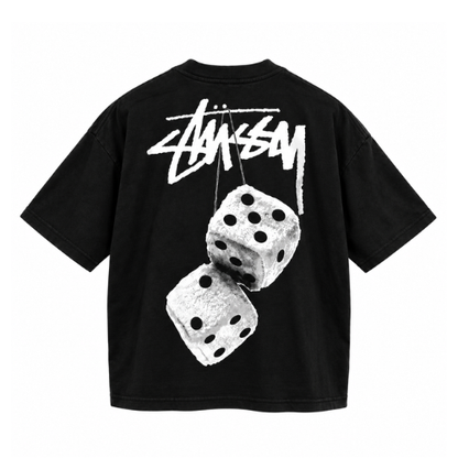 Playera Stusy Black White Dices