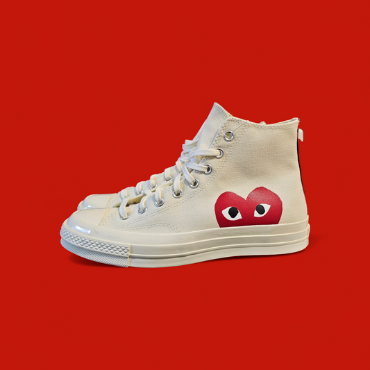 Converse High Comme Des Garcons Play White