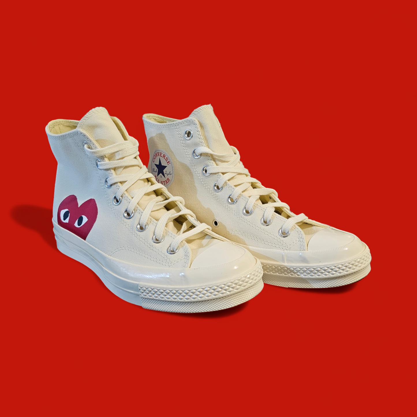 Converse High Comme Des Garcons Play White
