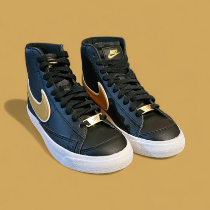 Blazer Mid Black Metallic Gold