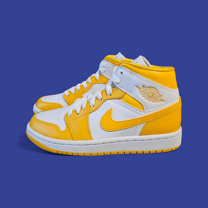 Jordan 1 Mid White University Gold