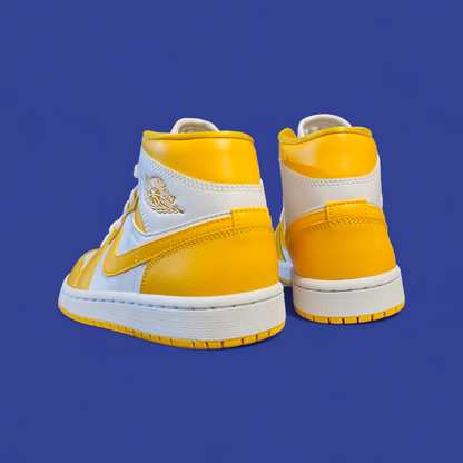 Jordan 1 Mid White University Gold