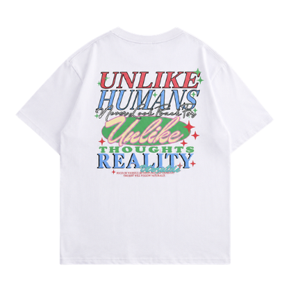 Playera Unlike Humans Reality White Colors