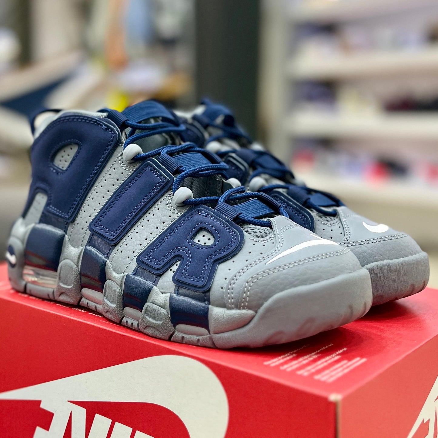 Air More Uptempo Cool Grey Midnight Navy