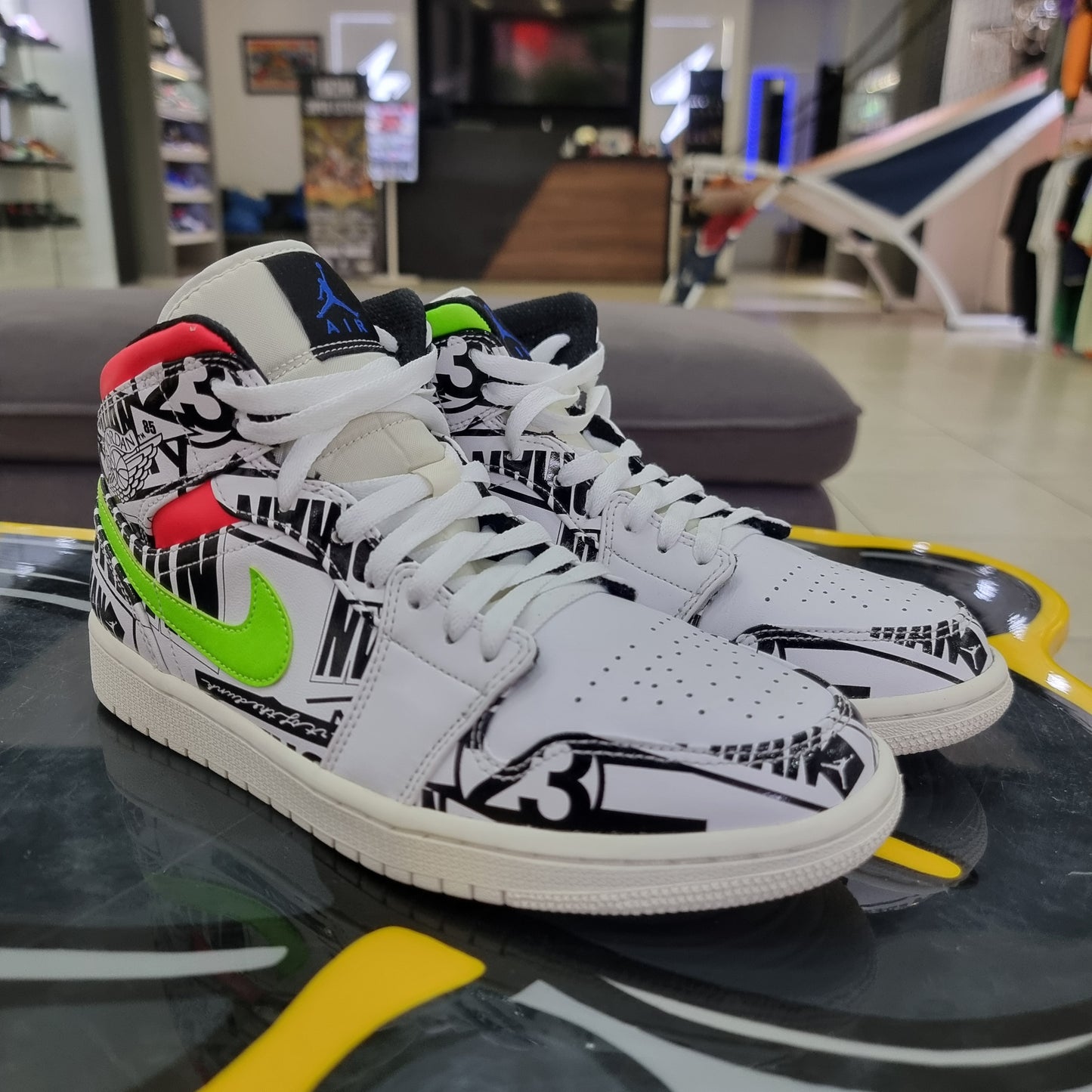 Jordan 1 Mid All Over Logos