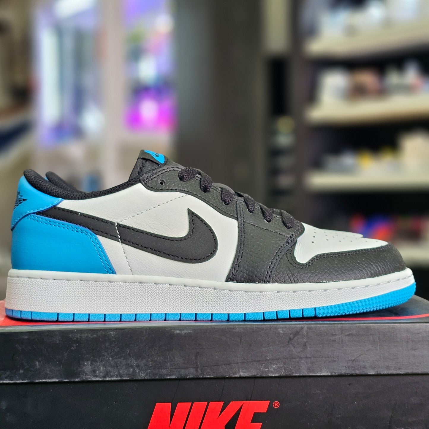 Jordan 1 Low OG Black Dark Powder Blue