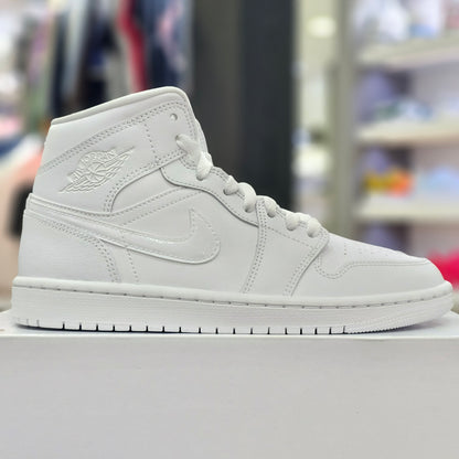 Jordan 1 Mid Triple White