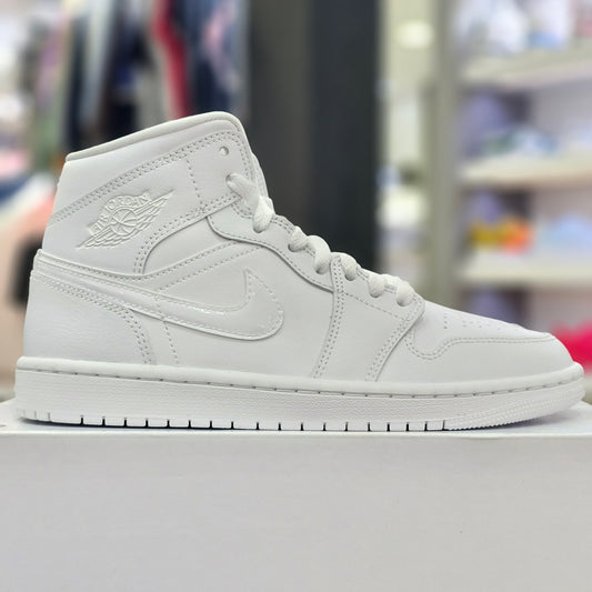 Jordan 1 Mid Triple White