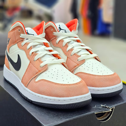 Jordan 1 Mid Orange Suede