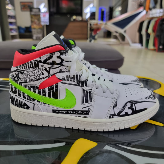 Jordan 1 Mid All Over Logos