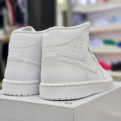Jordan 1 Mid Triple White