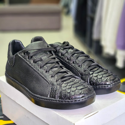 Sneakers de piel de pitón
