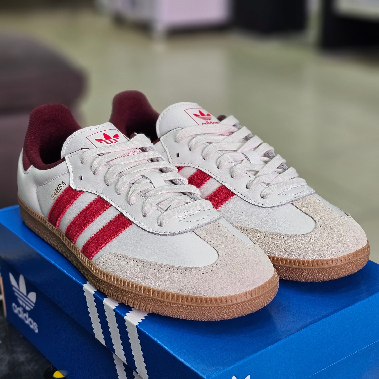 adidas Samba OG White Scarlet Shadow Red
