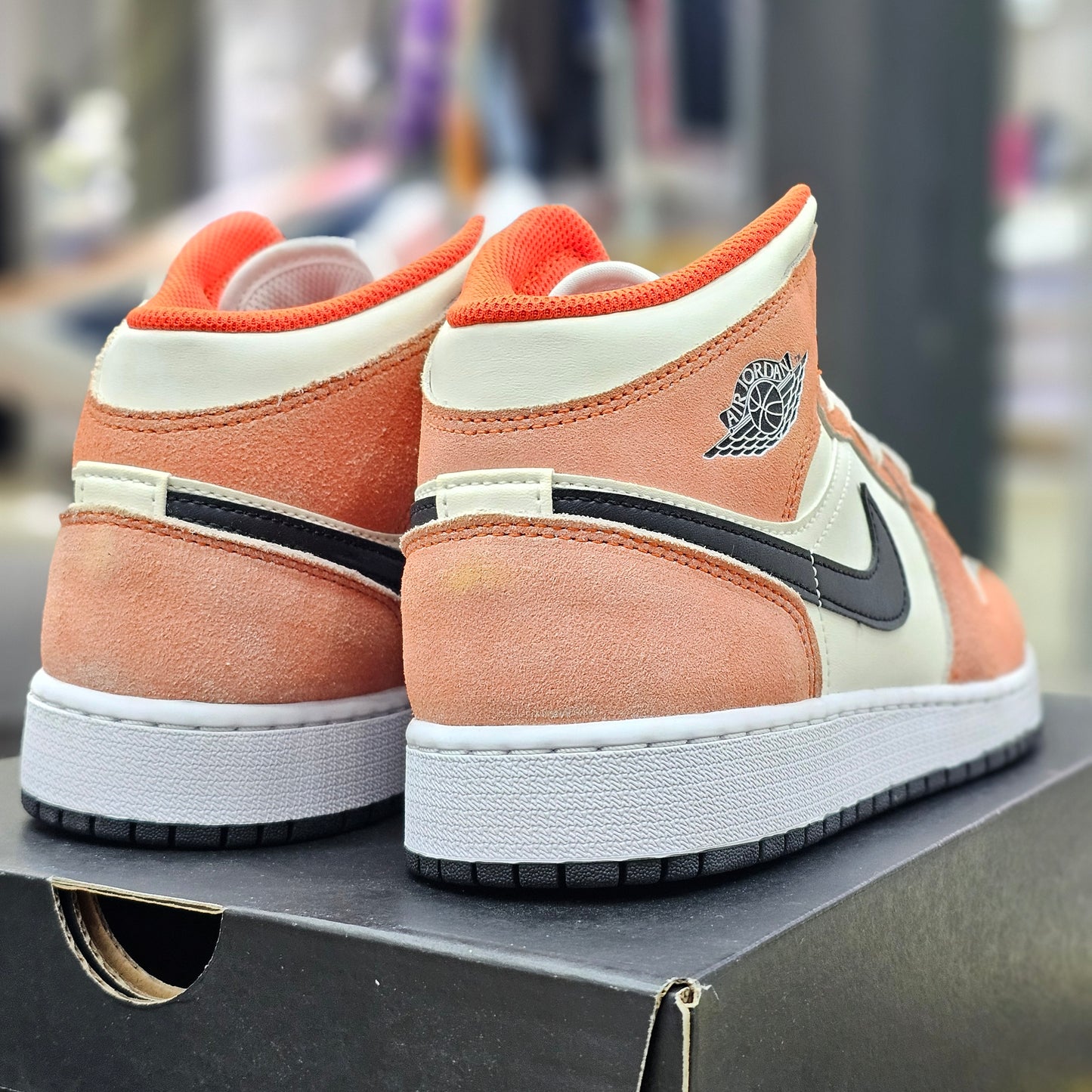 Jordan 1 Mid Orange Suede