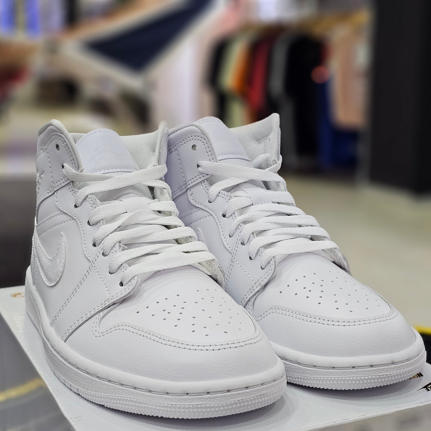 Jordan 1 Mid Triple White
