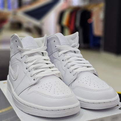 Jordan 1 Mid Triple White