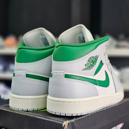 Jordan 1 Mid Summit White Lucky Green