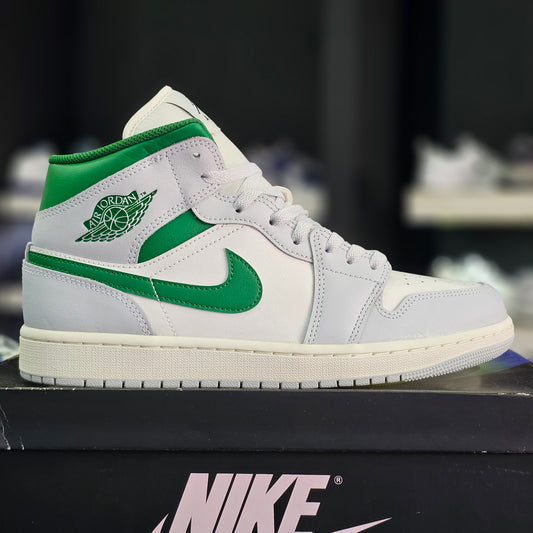 Jordan 1 Mid Summit White Lucky Green